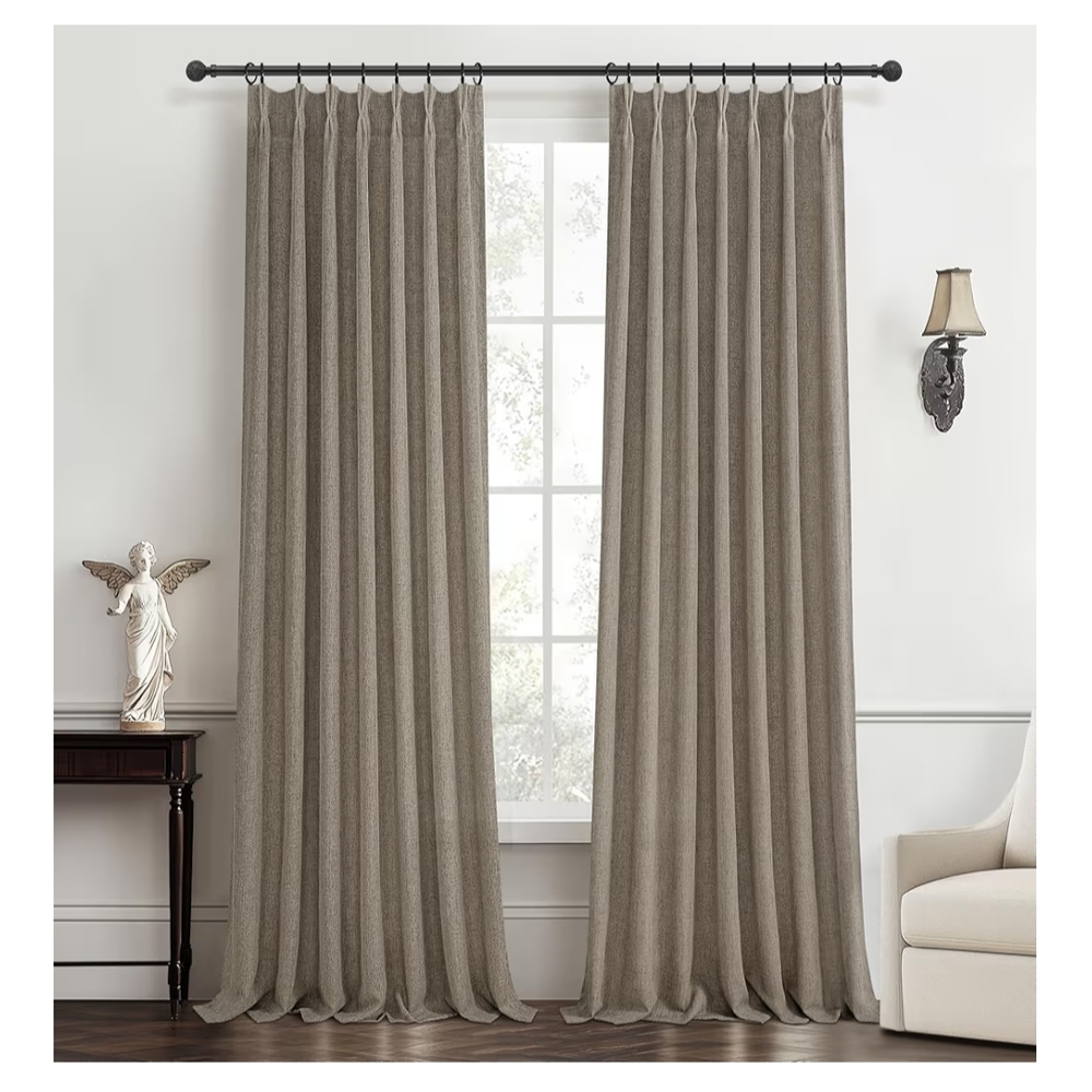 Topfinel Dark Flax 40x96inch 2pack With Hooks NWT